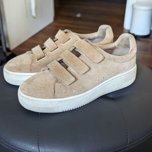 Sandro tan suede sneakers